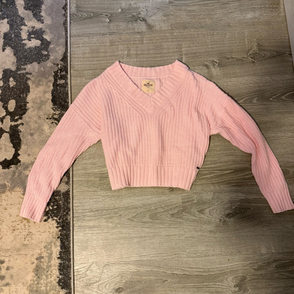 Hollister Pink V-Neck Sweater